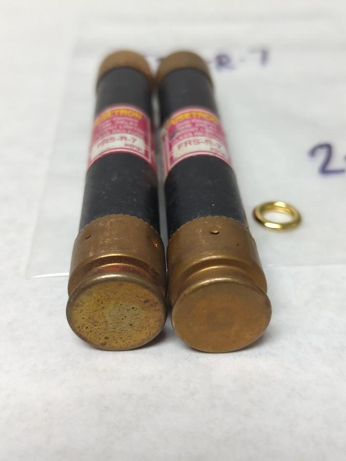 Used COOPER BUSSMANN,FRS-R-7,FUSETRON 7 AMP FUSE LOT OF 2 PRE-OWNED