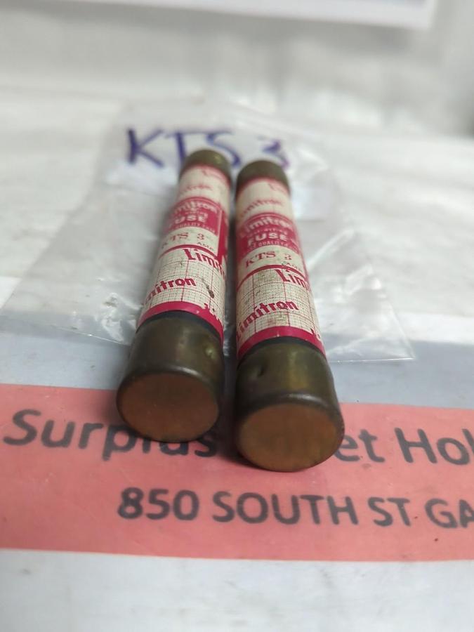 Used COOPER BUSSMANN,KTS3,LIMITRON 3 AMP FUSE LOT OF 2 PRE-OWNED