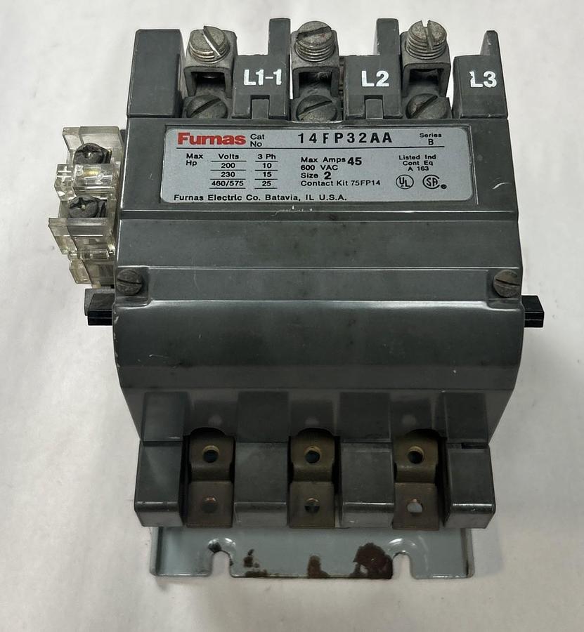 Used FURNAS,14FP32AA,STARTER SIZE 2 45A 600V 110/120V COIL