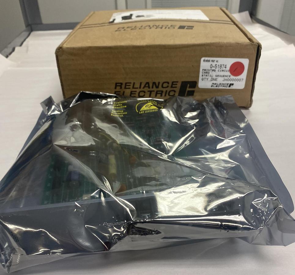 Used Reliance Electric,0-51874,Printed Circuit Card Static Sequence New