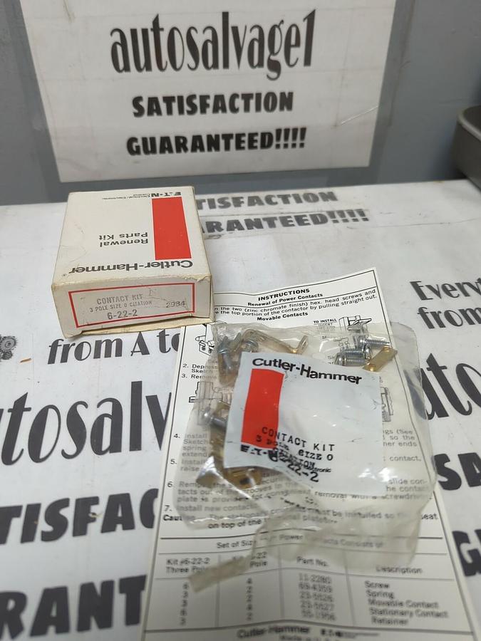 EATON CUTLER-HAMMER,6-22-2,3-POLE SIZE 0 CITATION CONTACT KIT NEW