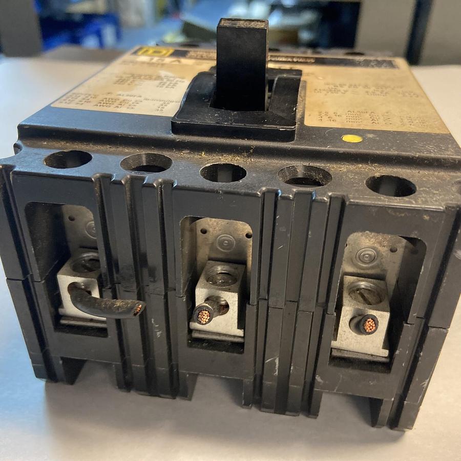 Used Square D,FAL34015,15Amp 480V Circuit Breaker