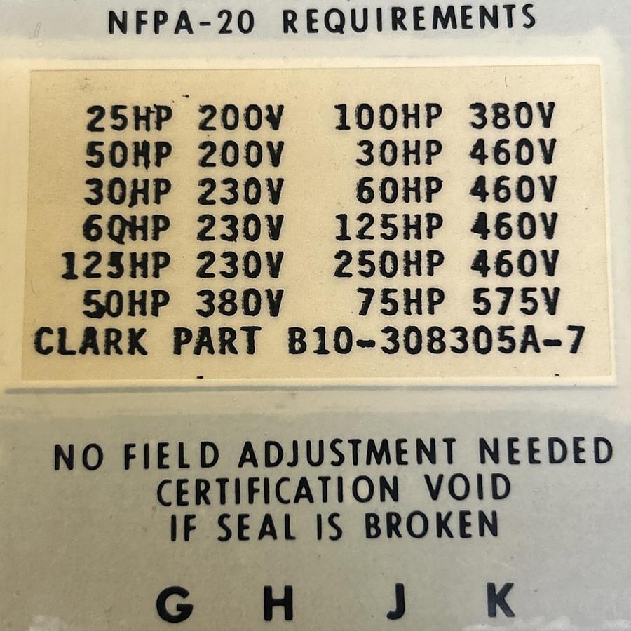 Used JOSLYN CLARK,B10-308305A-7,LOCKED ROTOR PROTECTOR