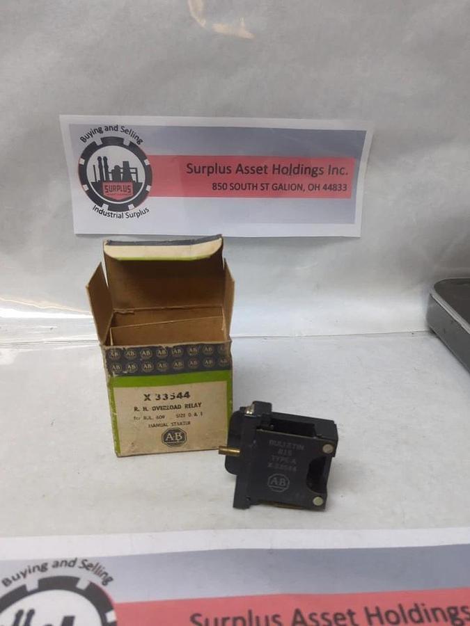 ALLEN-BRADLEY,X-33544,R.H. OVERLOAD RELAY BUL. 609 SIZE 0&1 NOS