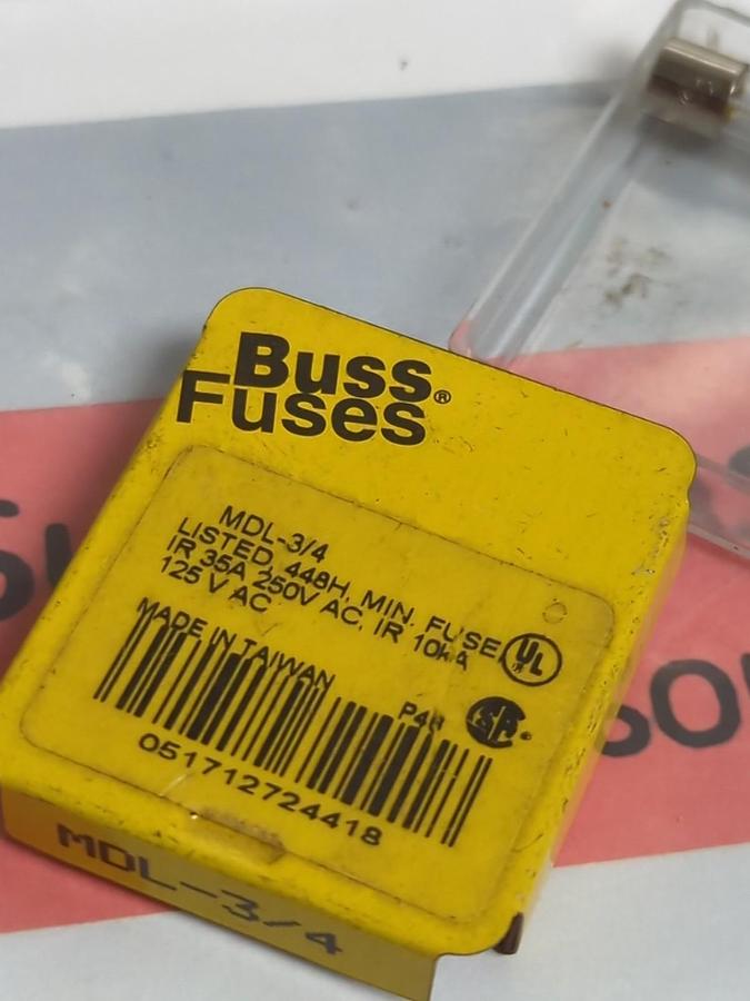 COOPER BUSSMANN,MDL-3/4,3/4 AMP FUSE LOT OF 21 NOS