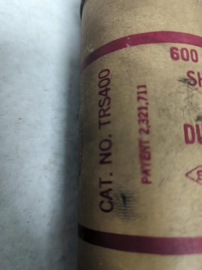 Used GOULD SHAWMUT,TRS400,RENEWABLE 400 AMP FUSE PRE-OWNED