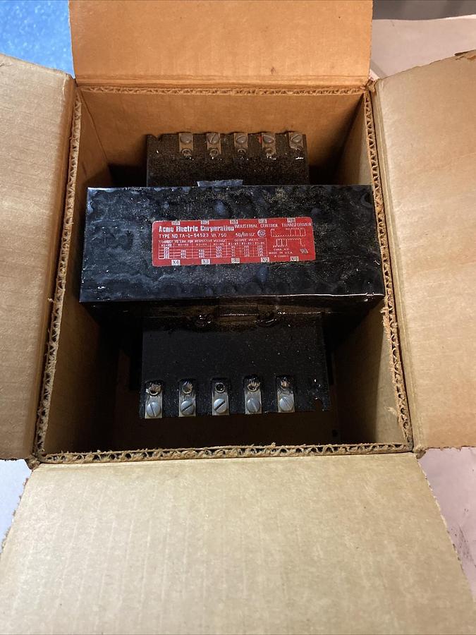 Used Acme,TA-1-54523,Control Transformer 750VA Primary 240/600v Sec 99/130v 1PH NOS