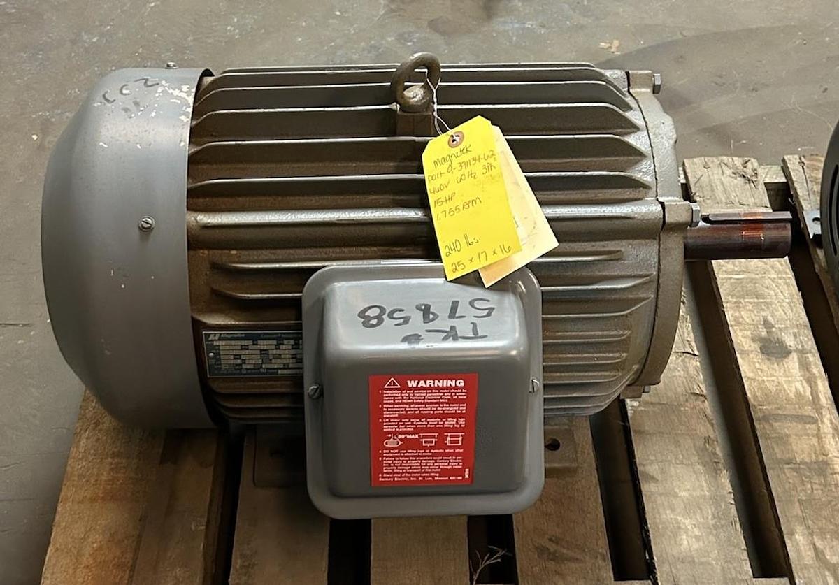 Used MAGNETEK,9-391134-62,MOTOR 15HP 230/460V 1755RPM 3PH 254T FRAME