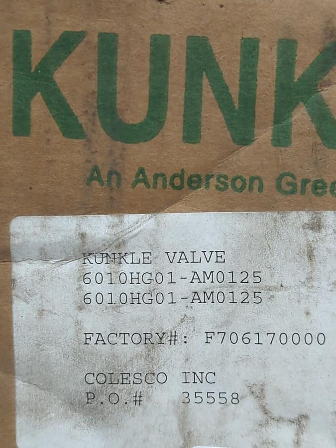 KUNKLE,6010HG01-AM,SAFETY RELIEF VALVE 125PSI 1-1/2 INCH NOS