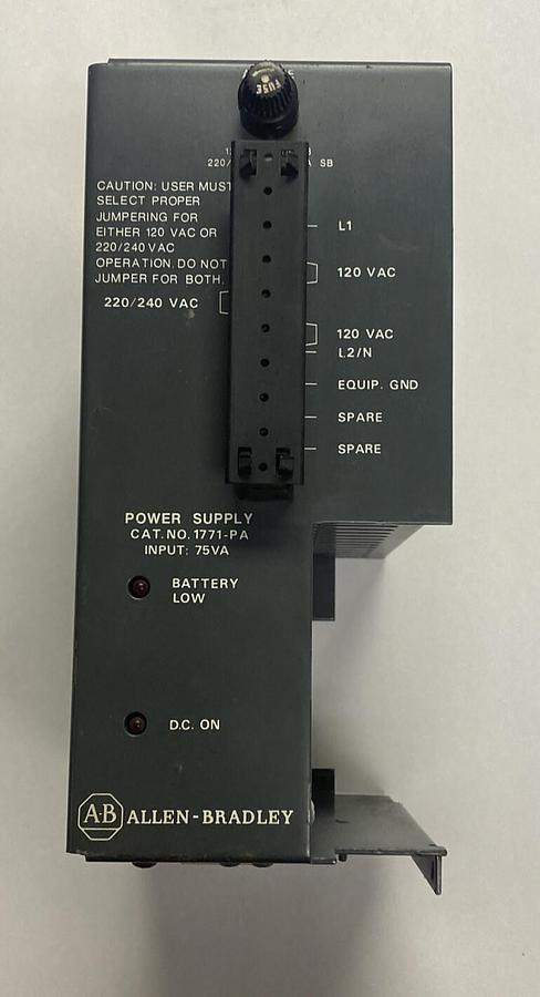 Used ALLEN BRADLEY,1771-PA,POWER SUPPLY 1/.5A 120-220V
