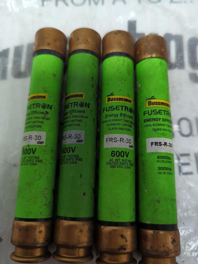 COOPER BUSSMANN,FRS-R-30,FUSETRON FUSE LOT OF 4 NOS