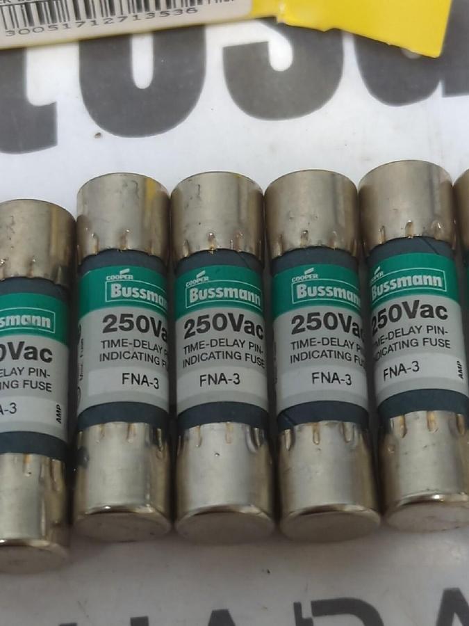COOPER BUSSMANN,FNA-3,3 AMP FUSETRON FUSES BOX OF 10 NEW