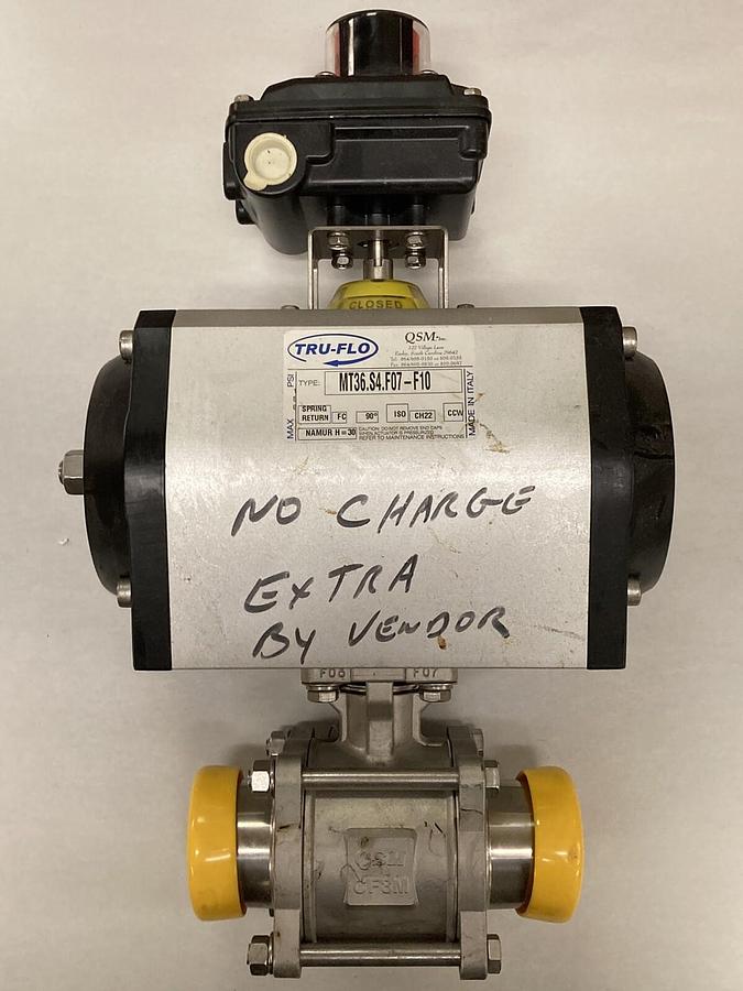 Used Tru-Flo,MT36.S4.F07-F10,Air Operated TRI CLAMP Valve