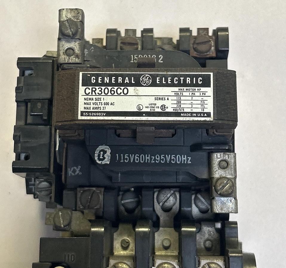 Used GENERAL ELECTRIC,CR306C0,MOTOR STARTER SIZE 1 27A 600V
