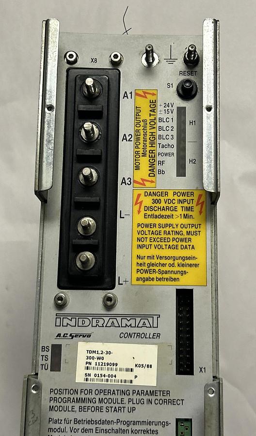 Used INDRAMAT,TDM1.2-030-300-W0,AC SERVO CONTROLLER REFURBISHED