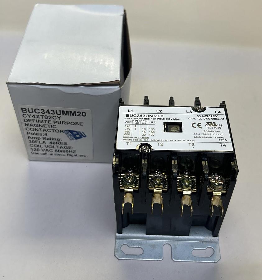 BREAKERS UNLIMITED,BUC343UMM20,DEFINITE PURPOSE CONTACTOR NOS