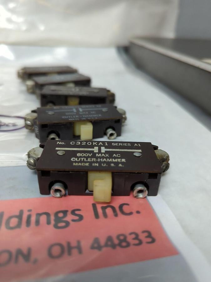 Used CUTLER-HAMMER,C320KA1,SERIES A AUXILIARY CONTACT LOT OF 10 PRE-OWNED