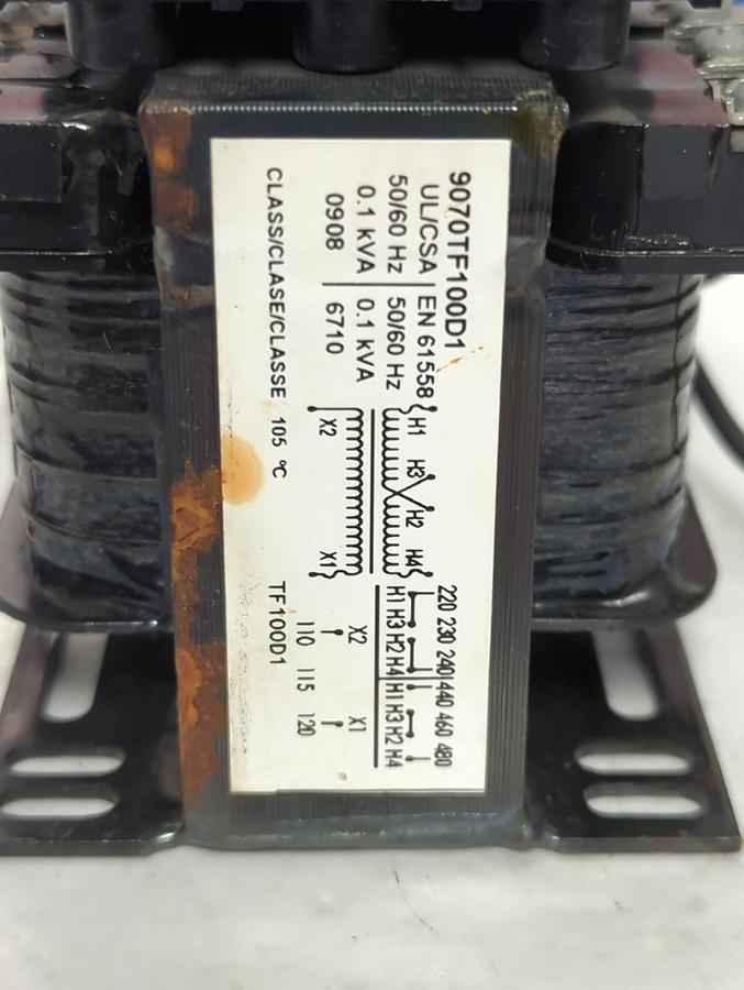 Used SQUARE D,9070TF100D1,INDUSTRIAL CONTROL TRANSFORMER PRE-OWNED