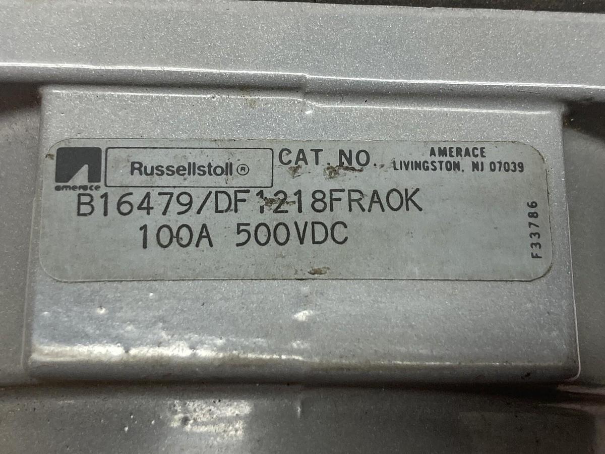 Thomas & Betts Russellstoll,B16479/DF1218FRAOK,Connector 100A 500VDC