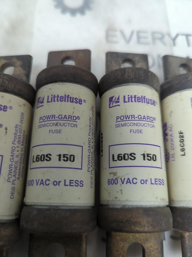 LITTELFUSE,L60S 150,SEMICONDUCTOR 150 AMP FUSES LOT OF 5 NOS