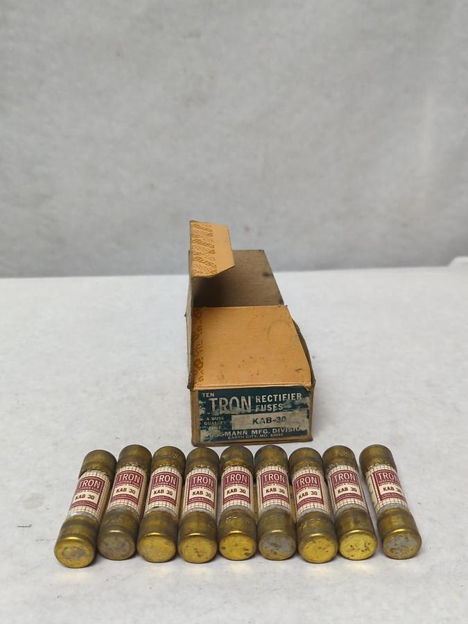 COOPER BUSSMANN,KAB-30,RECTIFIER 30 AMP FUSES BOX OF 9 NOS