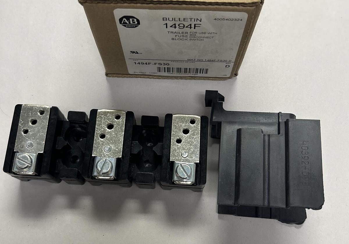 Used ALLEN BRADLEY,1494F-FS30,SER D TRAILER FUSE BLOCK KIT NEW