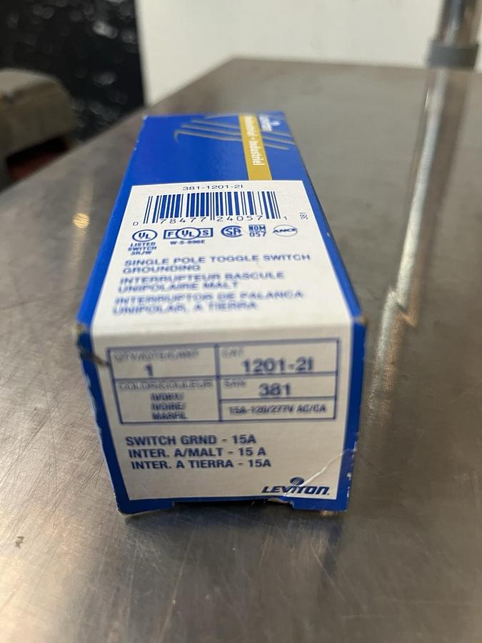 LEVITON,1201-2I,TOGGLE SWITCH 15A 120/277V