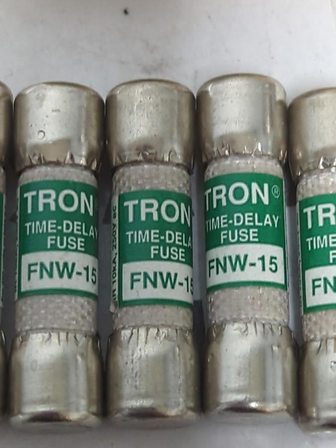 COOPER BUSSMANN,FNW-15,TIME DELAY 15 AMP FUSES BOX OF 5 NOS