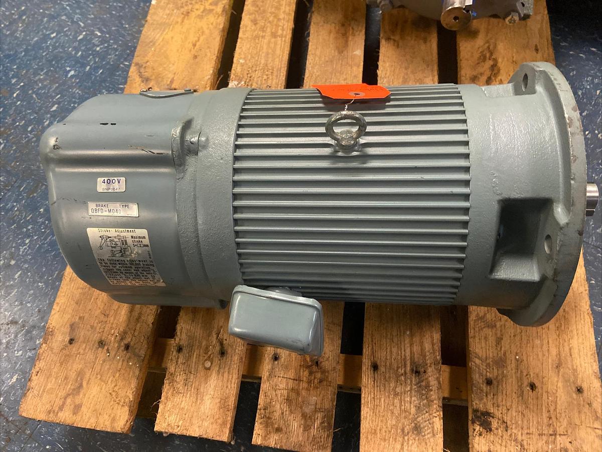 NIDEC,EELBQ-5,3.7kW Brake Induction Motor 460V 1720RPM 112M Rating 30 Min