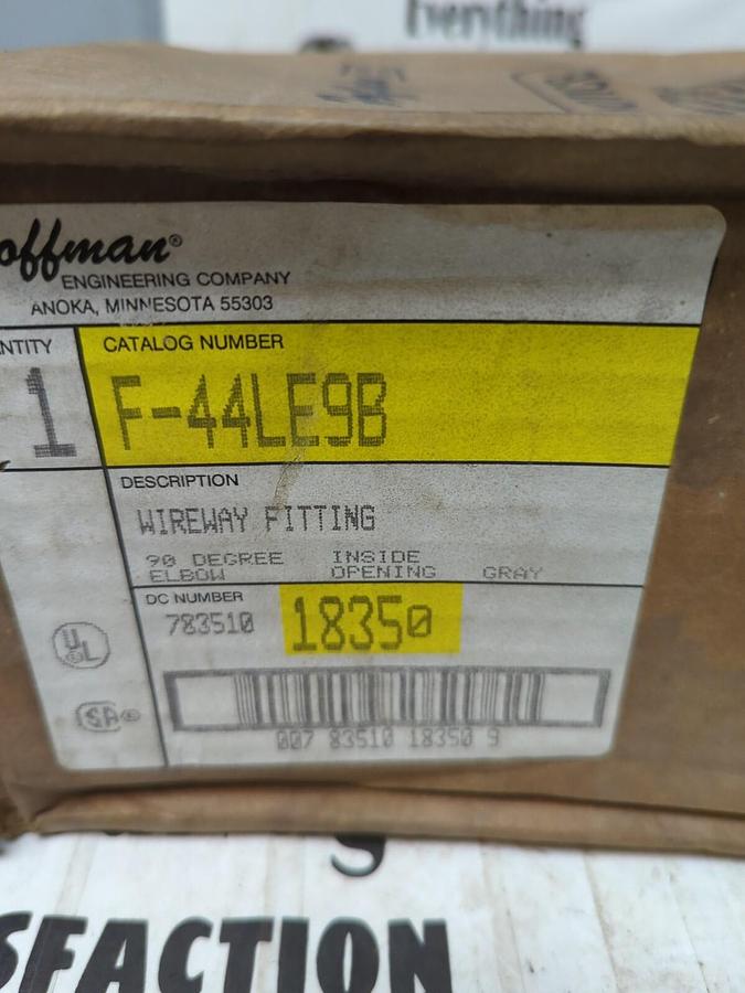 HOFFMAN,F-44LE9B,WIREWAY FITTING  90° ELBOW  INSIDE OPENING NOS