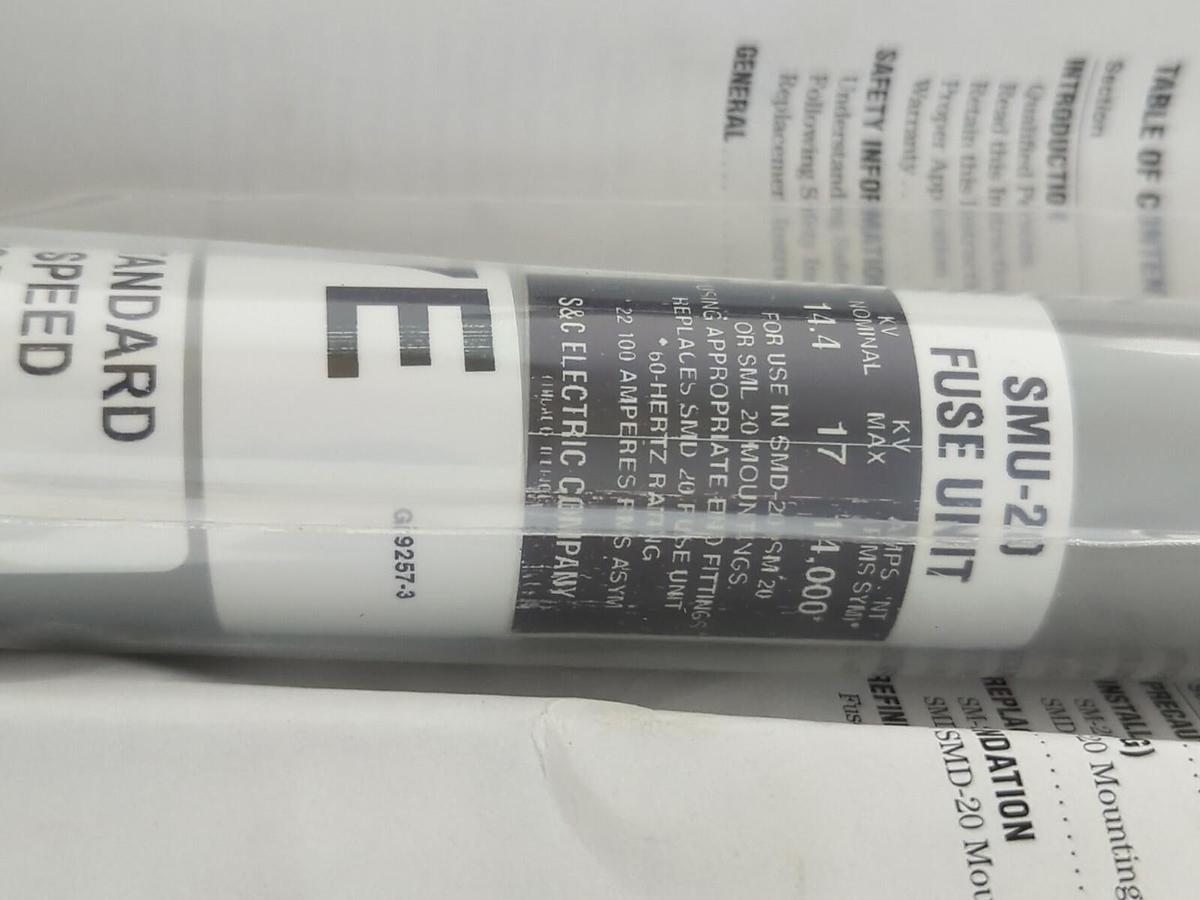 S & C,612007 SMU-20,FUSE UNIT KV-14.4-17 AMP-7E TCC NO-153-2 NOS