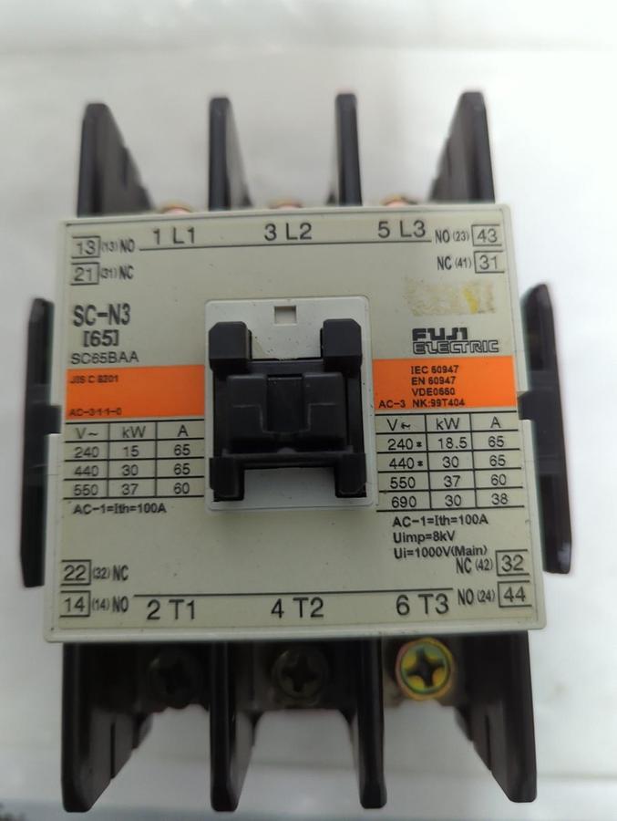 Used FUJI,SC65BAA,CONTACTOR 3-POLE SC-N3 PRE-OWNED