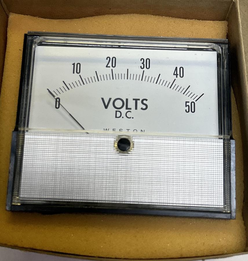 WESTON,2031,PANEL METER 0-50 DC VOLTS NOS