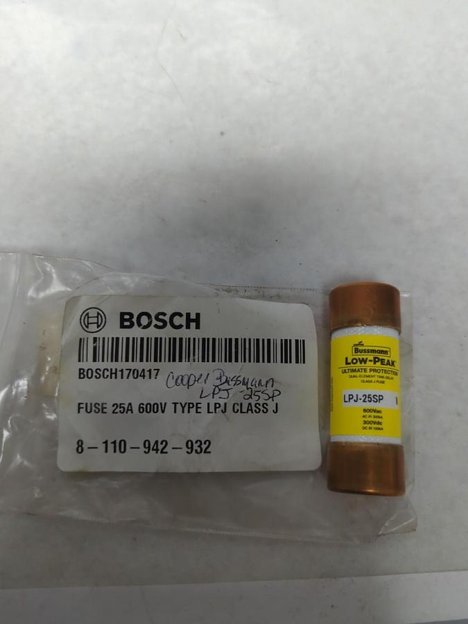 COOPER BUSSMANN,LPJ-25SP,LOW-PEAK 25 AMP FUSE NOS