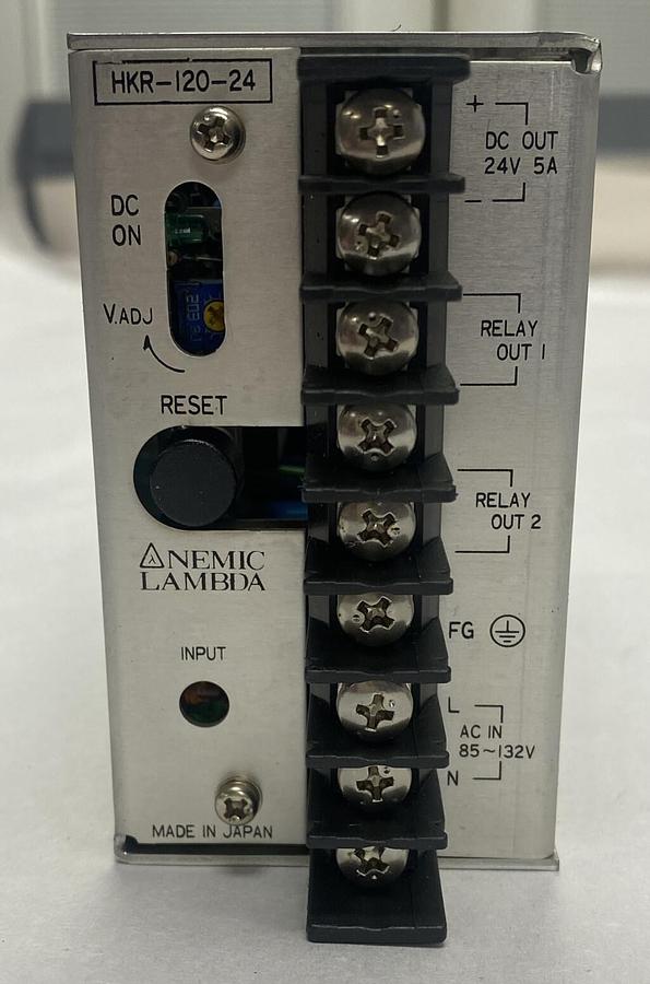 Used NEMIC LAMBDA,HKR-120-24,POWER SUPPLY 5AMP 85-132V 24VDC