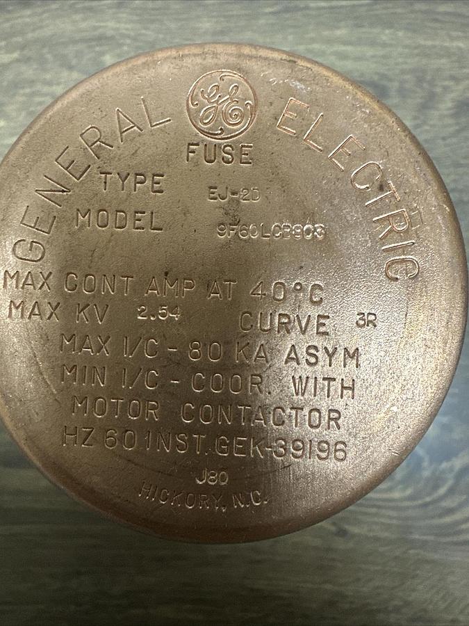 General Electric,9F60LCB803,Motor Starter Fuse 2.54 Max KV.