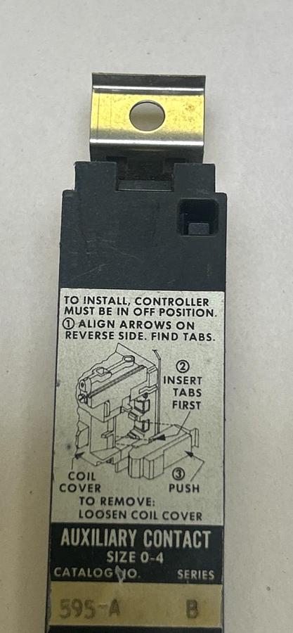 Used ALLEN BRADLEY,595-A,AUXILIARY CONTACT SIZE 0-4