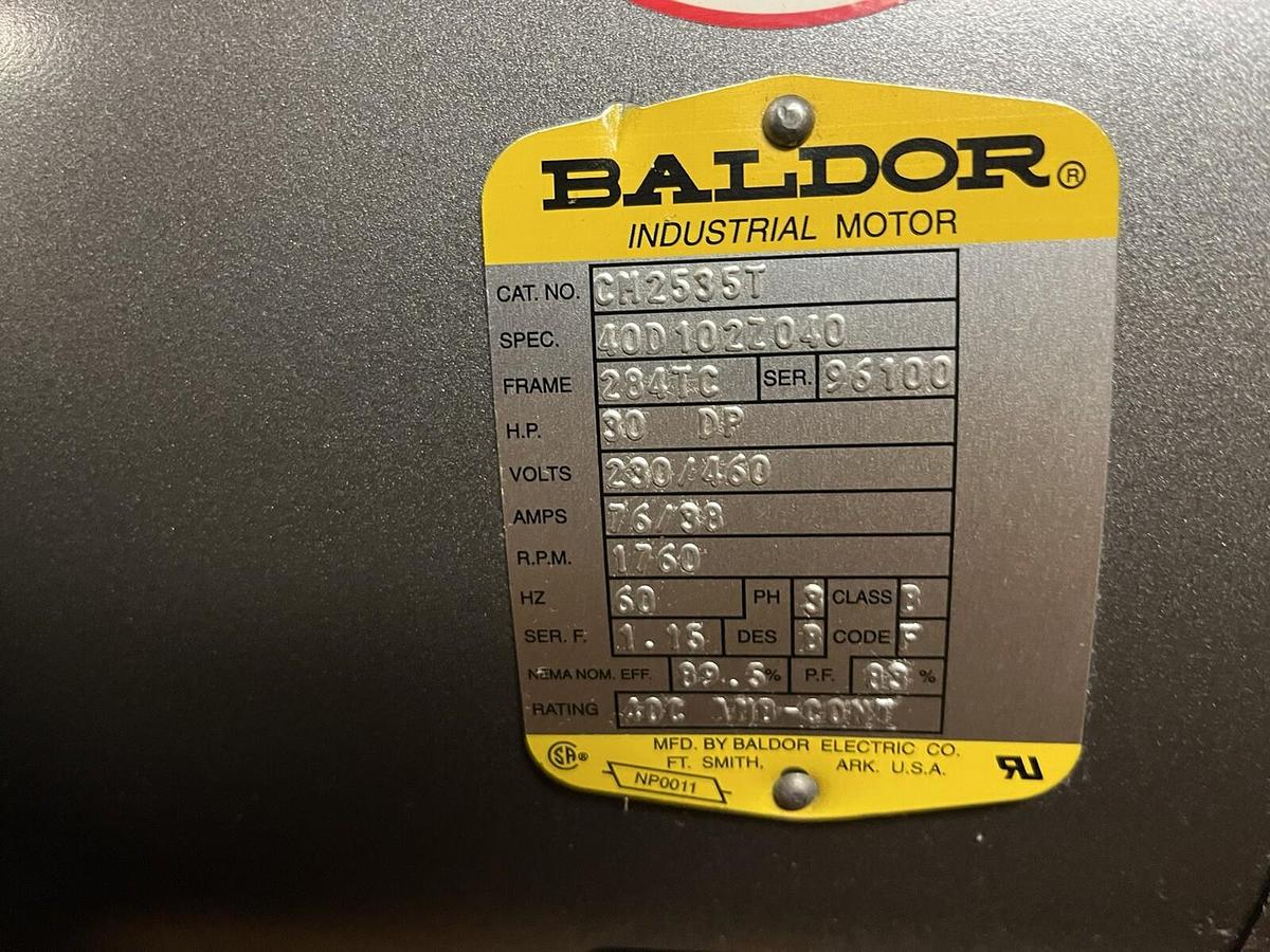 Used BALDOR,CM2535T,MOTOR 30HP 1760RPM 3PH 230/460V 284TC NOS