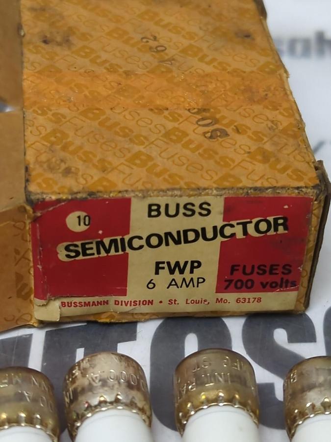 COOPER BUSSMANN,FWP-6,SEMICONDUCTOR 6 AMP FUSES BOX OF 10 NOS