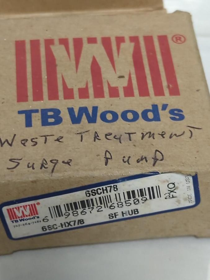 TB WOOD'S,6SCH78,SURE FLEX HUB 6SC-HX7/8 NOS
