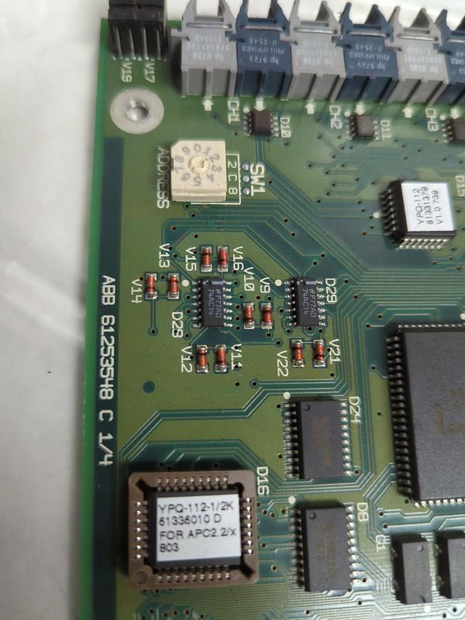 Used ABB,YPQ112,REV C CIRCUIT BOARD 61253548C 1/4 PRE-OWNED