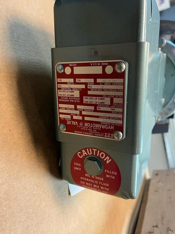 ITT GENERAL,V1AE4L01,3950E HYDRAMOTOR H118AL122F1 ACTUATOR VALVE 3-1/2"