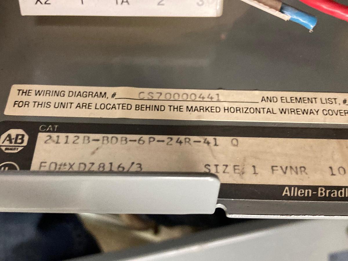 Used Allen-Bradley,2100 2112B,Size 1 Fused MCC 12 INCH Starter Feeder Bucket