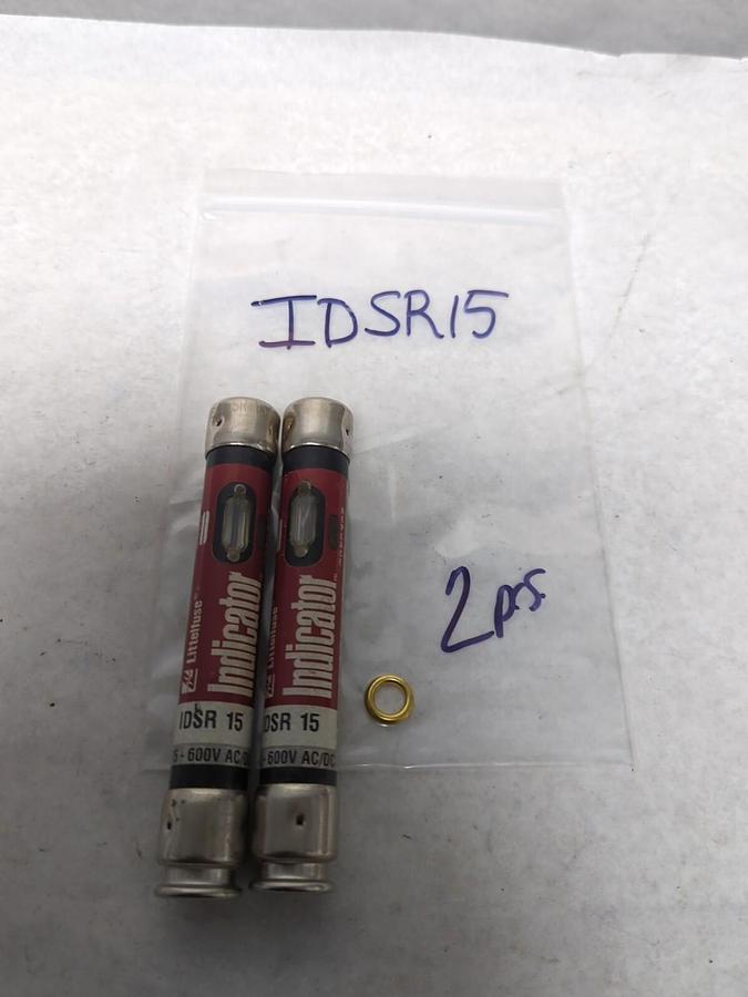 Used LITTELFUSE,IDSR15,INDICATOR 15 AMP FUSE LOT OF 2 PRE-OWNED