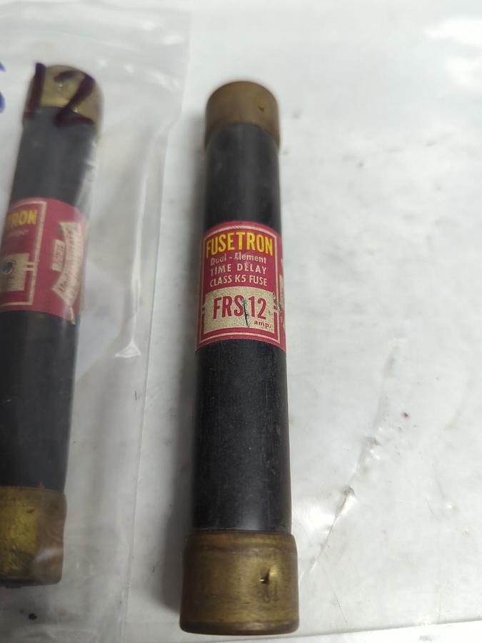 Used COOPER BUSSMANN,FRS12,FUSETRON FUSE 12 AMP LOT OF 3 PRE-OWNED