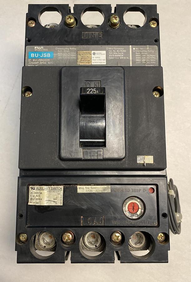 Used FUJI,BU-JSB3225,CIRCUIT BREAKER 225AMP 600V 3 POLE