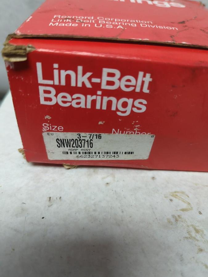 LINK-BELT,SNW203716,BEARING ADAPTER ASSEMBLY MISSING LOCK WASHER NOS