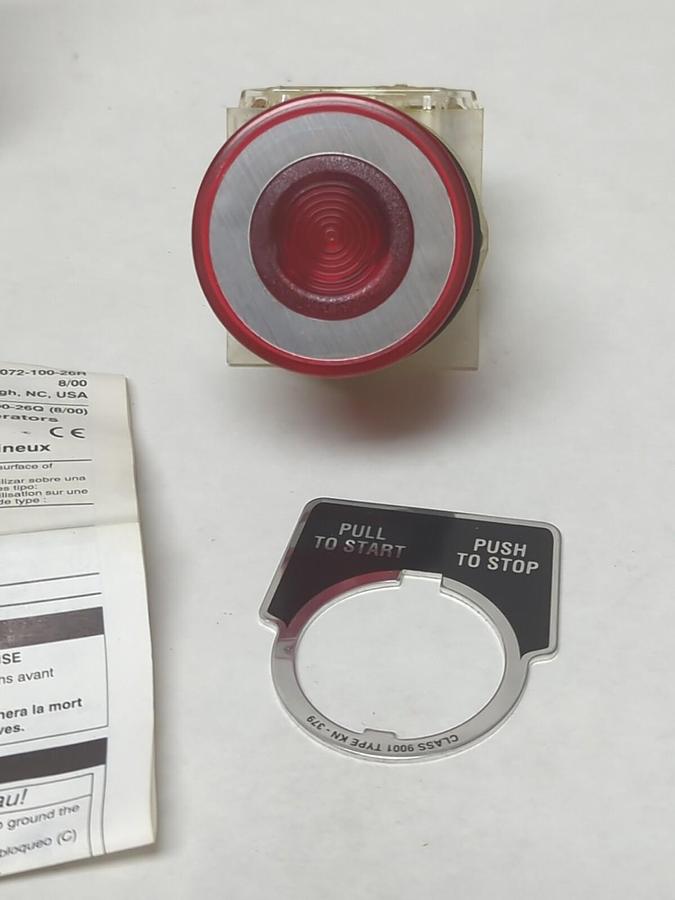 SQUARE D,KR9RH13,E-STOP EMERGEWNCY STOP PUSH/PULL OPERATOR NOS