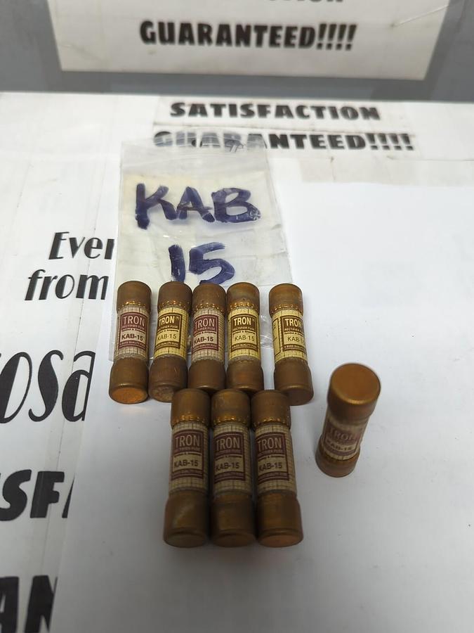 COOPER BUSSMANN,KAB-15,TRON 15 AMP FUSES LOT OF 9 NOS