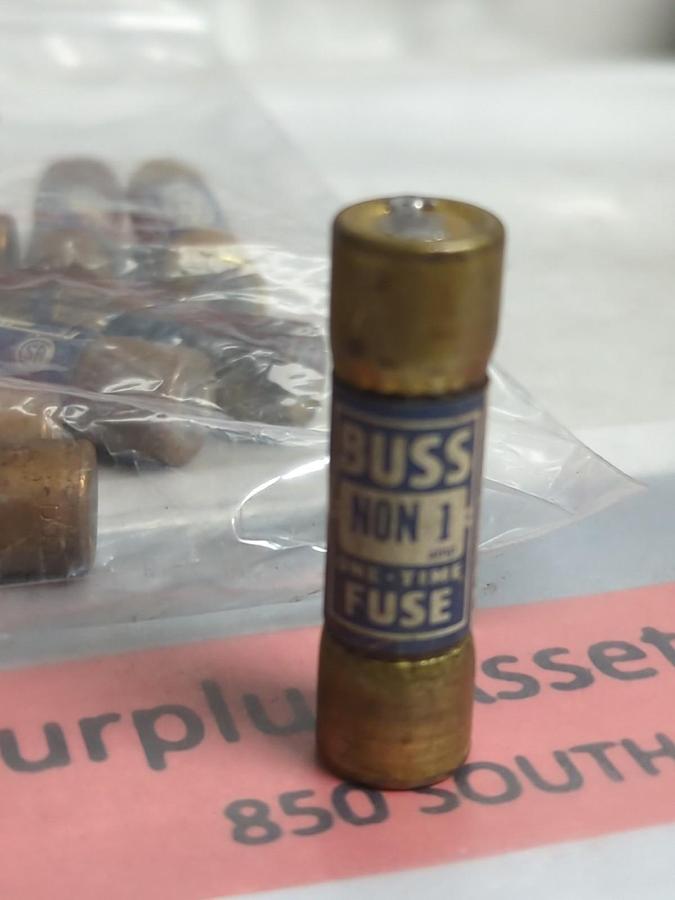 Used COOPER BUSSMANN,NON-1,ONE-TIME FUSE 1 AMP LOT OF 17 PRE-OWNED